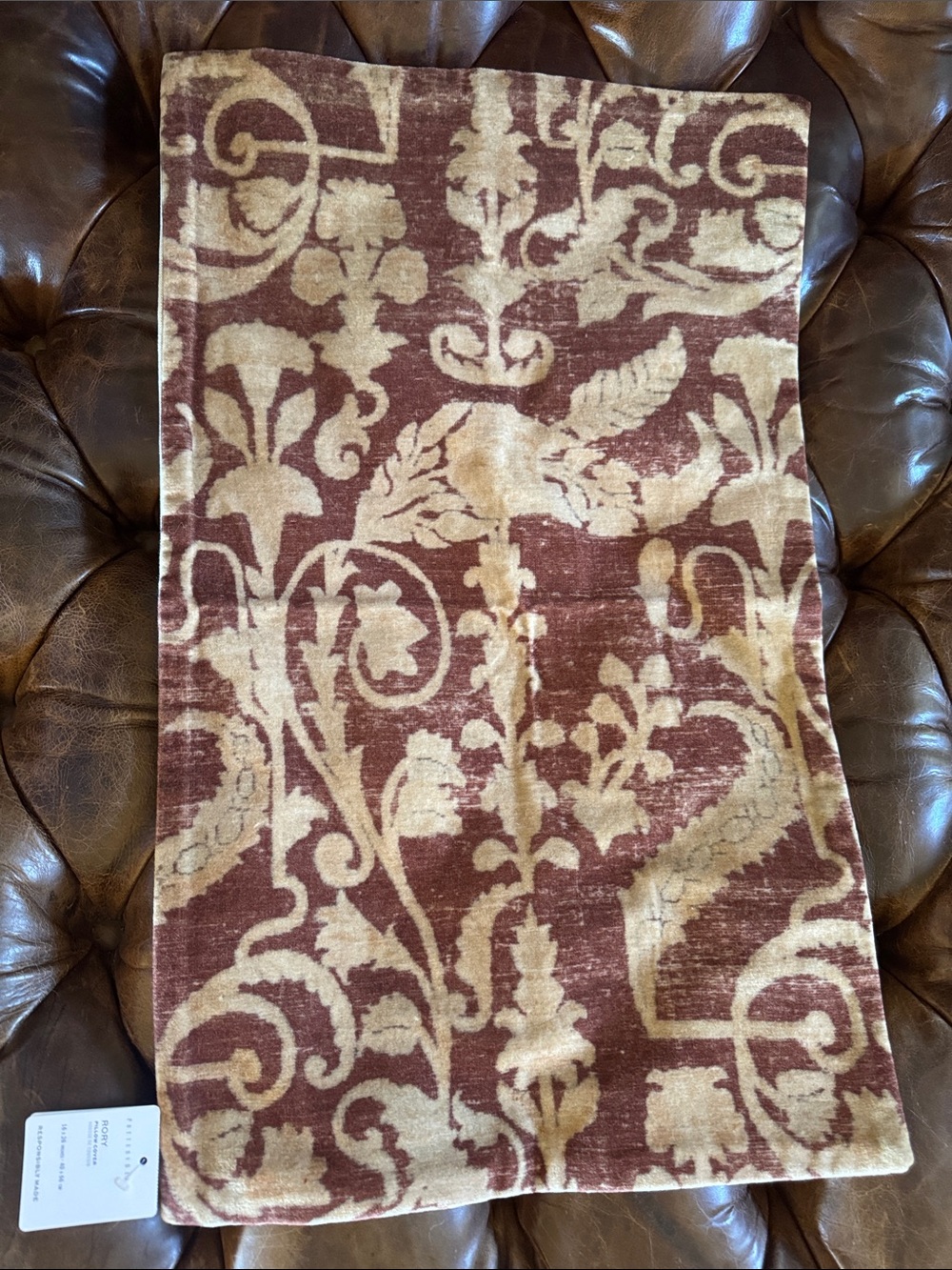 Pottery Barn "Rory" Velvet Lumbar 16" X 26" Pillow Cover - NWT!